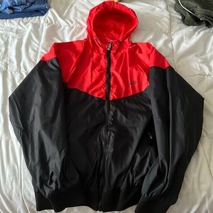 Nike wind breaker, red and black